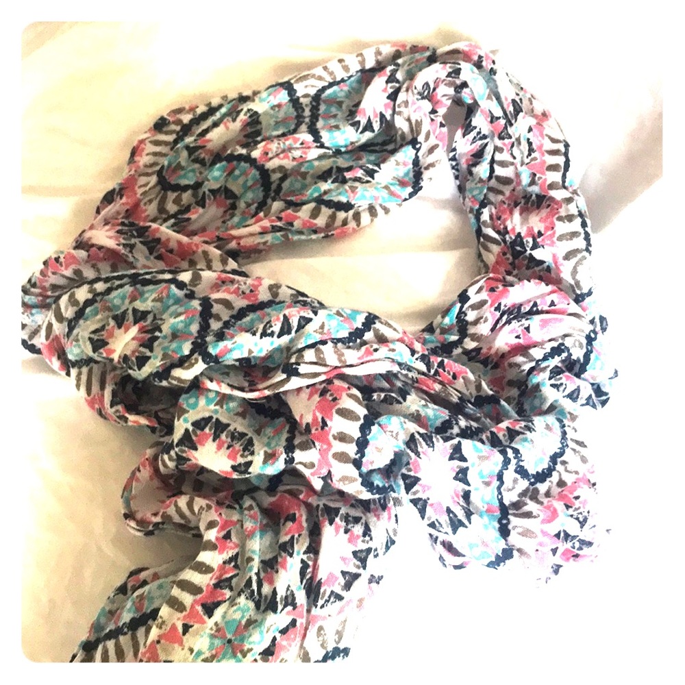 Ann Taylor blue pink navy summer scarf